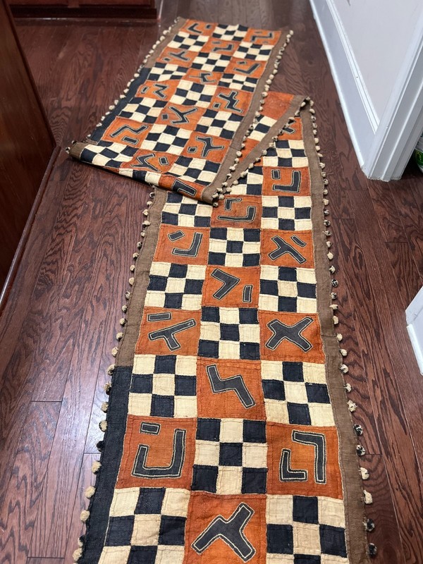 genuine 13 feet African (Congo) Kuba Raffia cloth fabric, natural woven handmade gallery