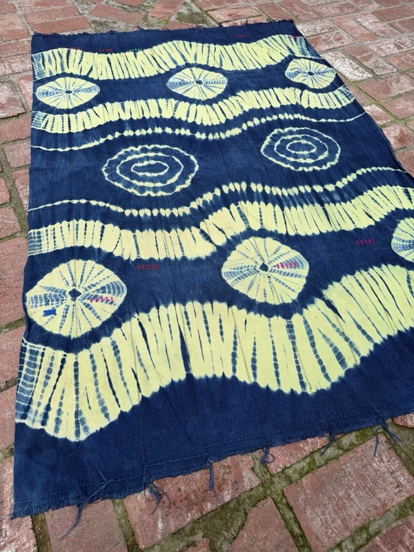 Vintage African Indigo Baule Tie Dye Mudcloth 59” L x 40” W Textile | No. 143 gallery