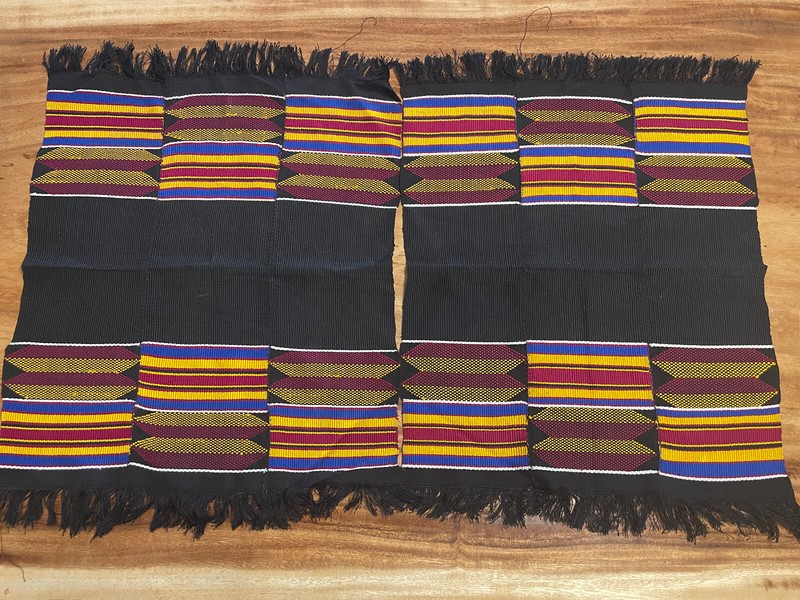 Kente Handwoven Cloth Lot 2 Ghana Akan West Africa gallery