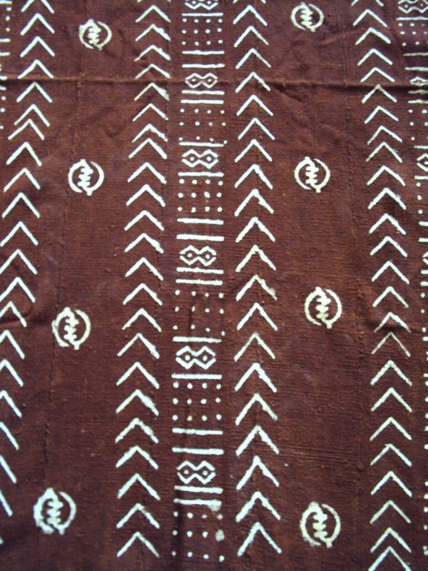ELABORATE VINTAGE 6FT AFRICAN HANDMADE MUDCLOTH TEXTILE 2 Hand Dyed HUGE gallery