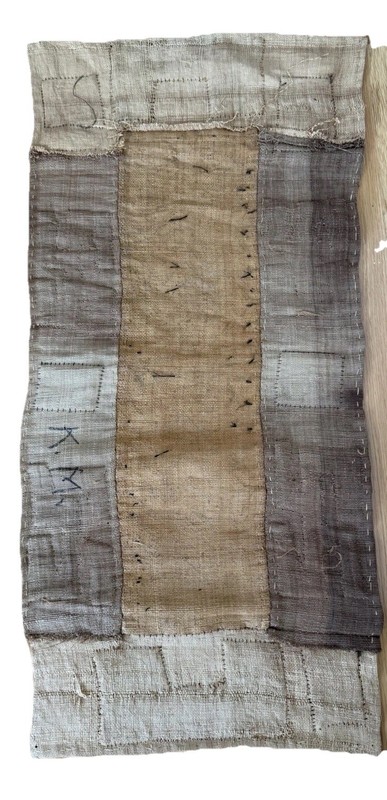 Vintage African Kuba Cloth" Handwoven Raffia Long Panel Congo Textile gallery