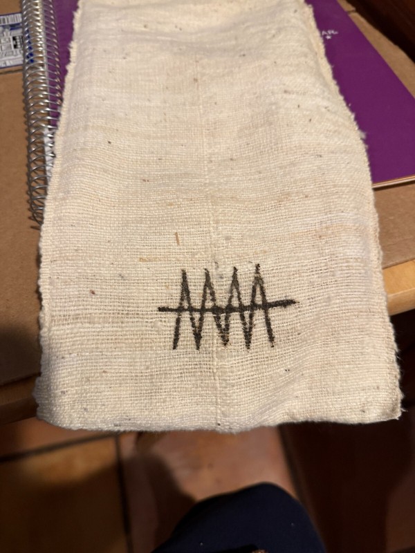 Handmade Woven Mali Bogolan Wall Hanging Blanket 92"L X 8"W WOOD TOP/CARRY CASE gallery