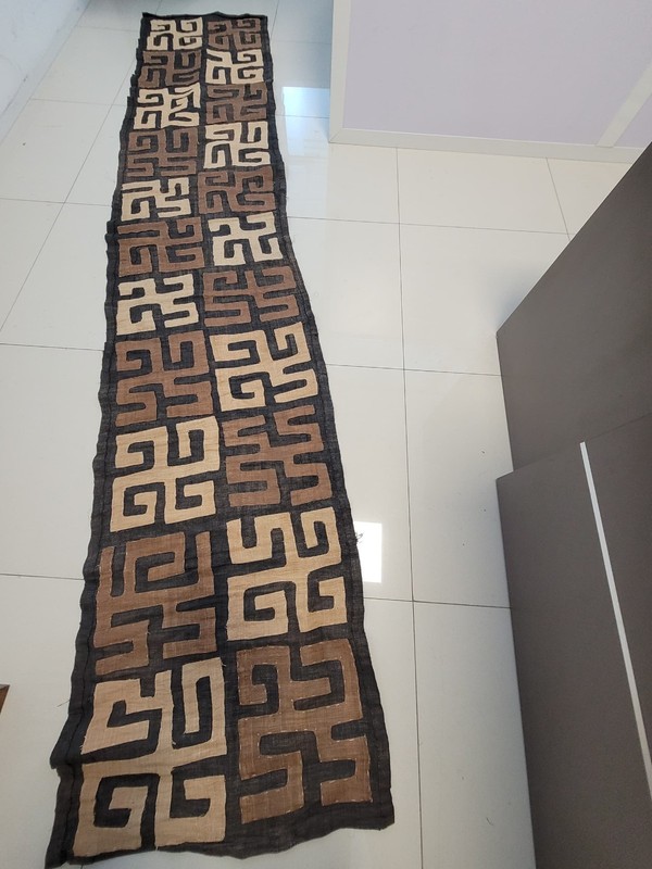 Unique Colorful Kuba Raffia Fabric From D. R. Congo, African Art