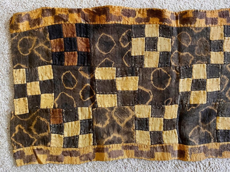 Vintage African Raffia Kuba Cloth in Excellent Condition - with Maker's Needle! gallery