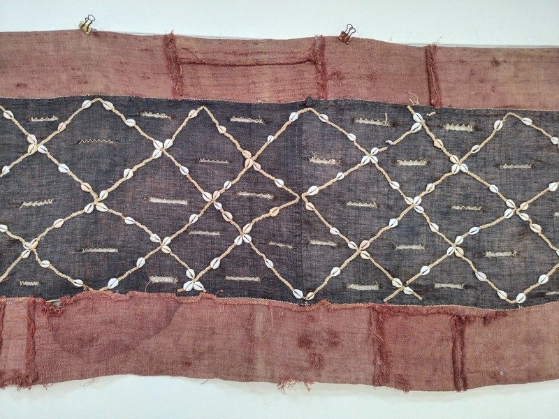 Vintage African Kuba Raffia Cloth Textile – Handwoven Congo Kuba Art A41 gallery