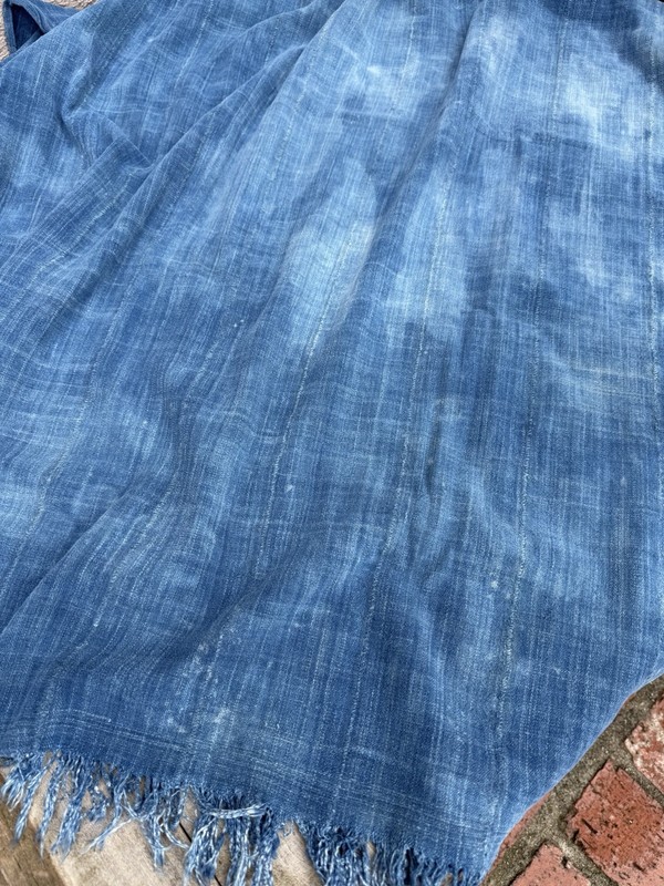 Vintage African Indigo Denim Mossi Mudcloth 63”L x 39” W Textile | No. 171