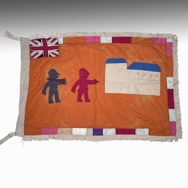 FRANKAA ASAFO MILITARY WARRIOR FLAG COTTON APPLIQUE FANTE GHANA WEST AFRICA