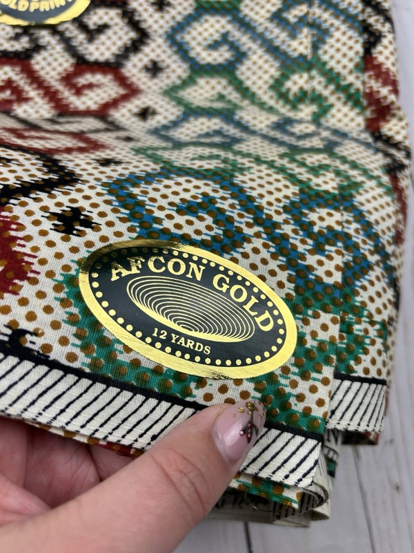 No 1 Afcon Gold Prints London Wax Printed African Fabric gallery