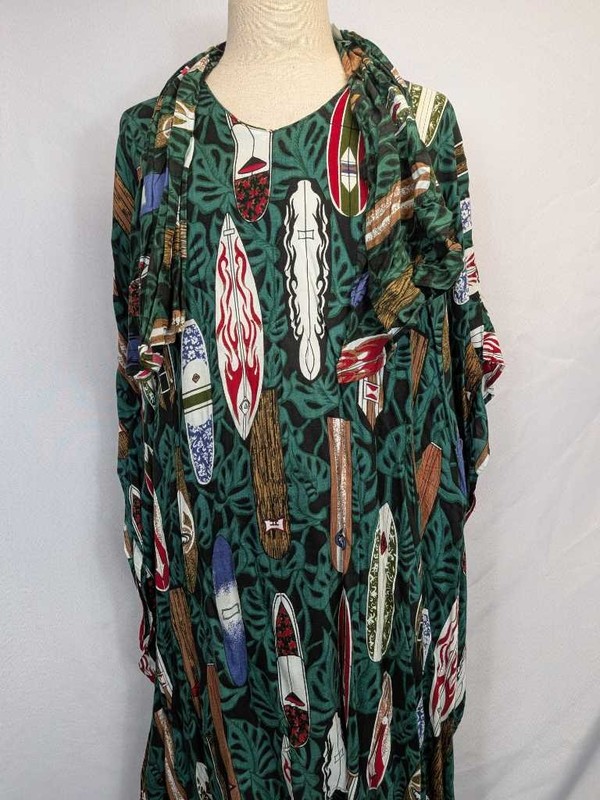 Rainbow Surfboard Print Lounge Set Pajamas Top Pants Scarf Women's One Size gallery