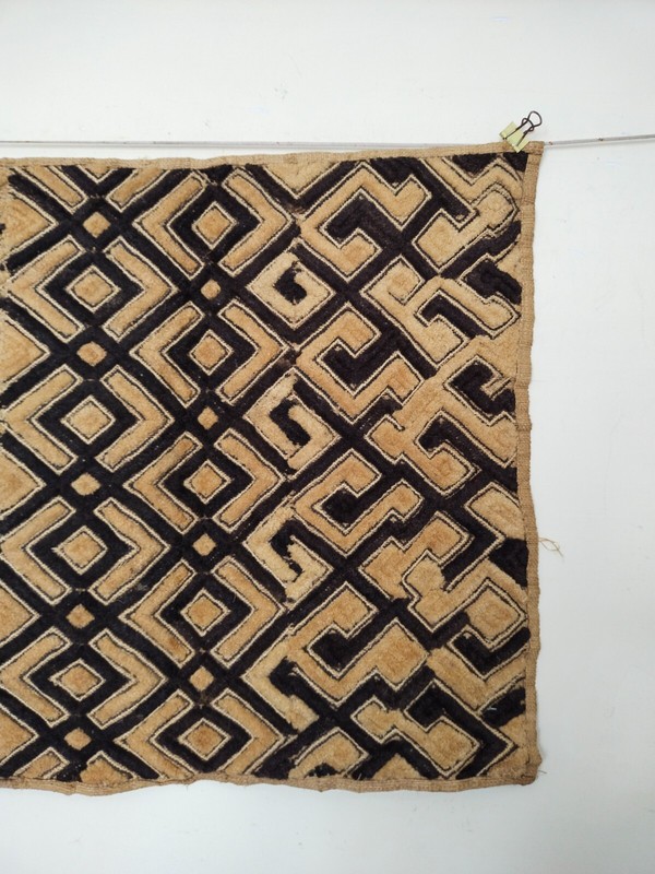 Vintage African kuba raffia clothes congo hand woven traditional item627 gallery