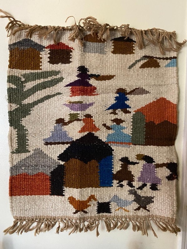 Hand-woven Tribal Lesotho Wall Hanging Tapestry 20” W X 23” L