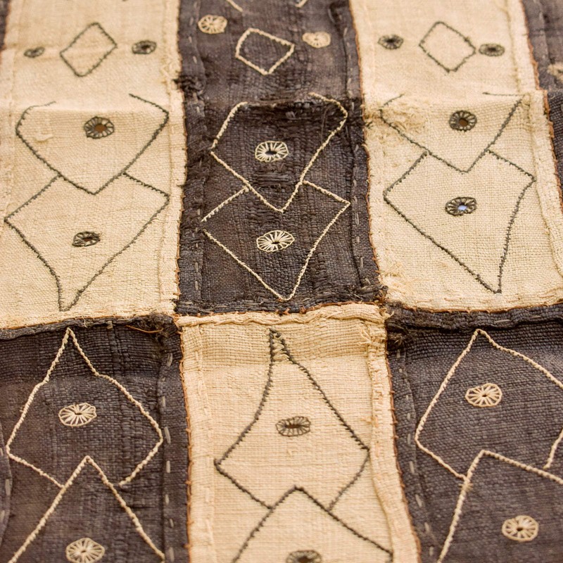 Kuba Handwoven Embroidered Raffia Textile Congo 47 x 13 Inch gallery