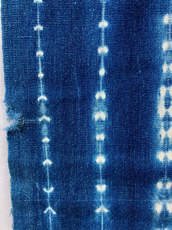 Authentic Vintage African Mudcloth Indigo Textile Boho Shibori Throw / Wrap gallery