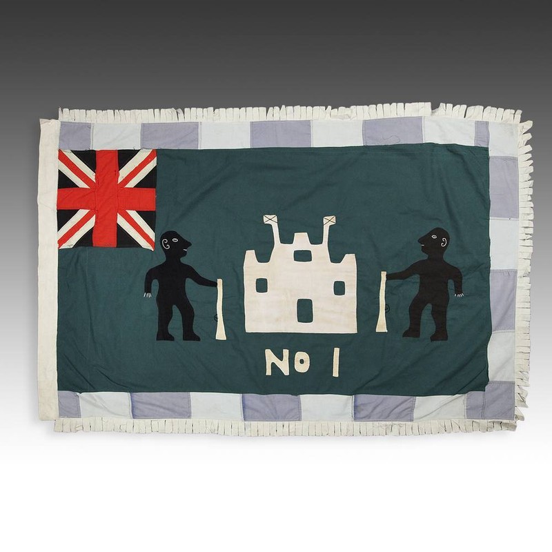 FRANKAA ASAFO MILITARY WARRIOR FLAG COTTON APPLIQUE FANTE GHANA WEST AFRICA