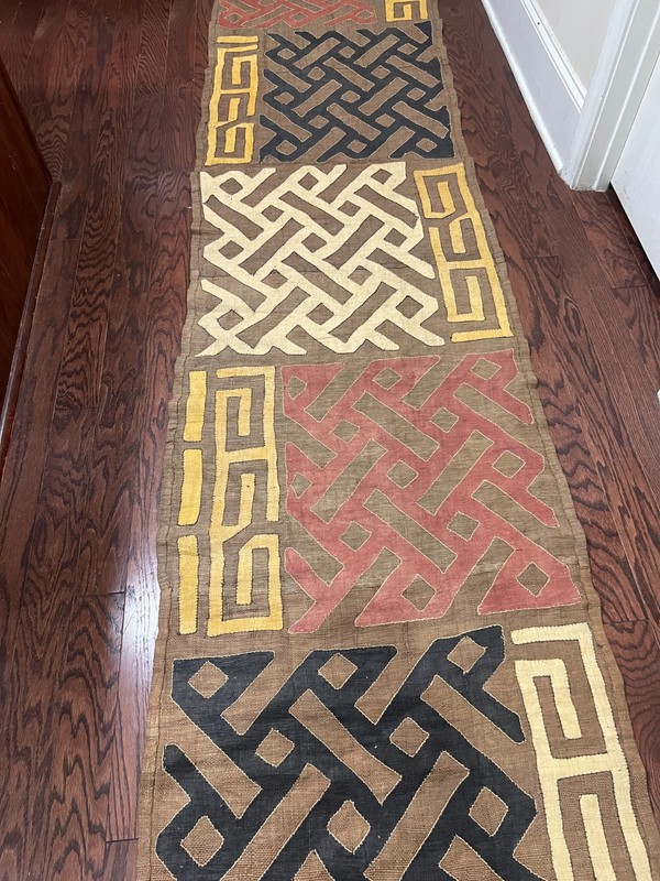 genuine 13 feet African (Congo) Kuba Raffia cloth fabric, natural woven handmade gallery