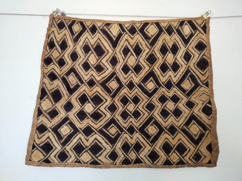 Vintage woven Kuba Cloth Raffia Textile Traditional African Congo item 624 gallery