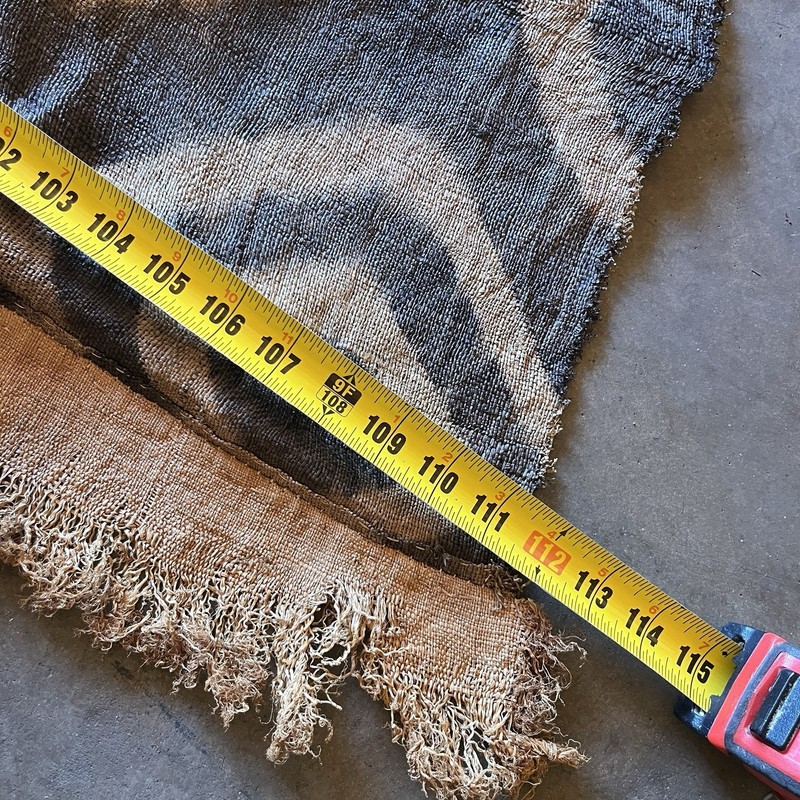 Vintage Kuba Long Raffia Textile Traditional African Tribal Woven Congo 112"x28" gallery