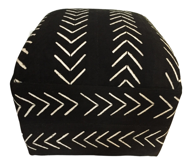 # 661 Superb LG Ottoman in African Malian Mud Cloth 18." h by18" D by 18" w gallery