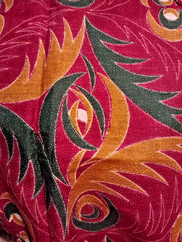 Vintage African Ankara Wax Print Cloth, 100% Cotton 206" x 45" gallery