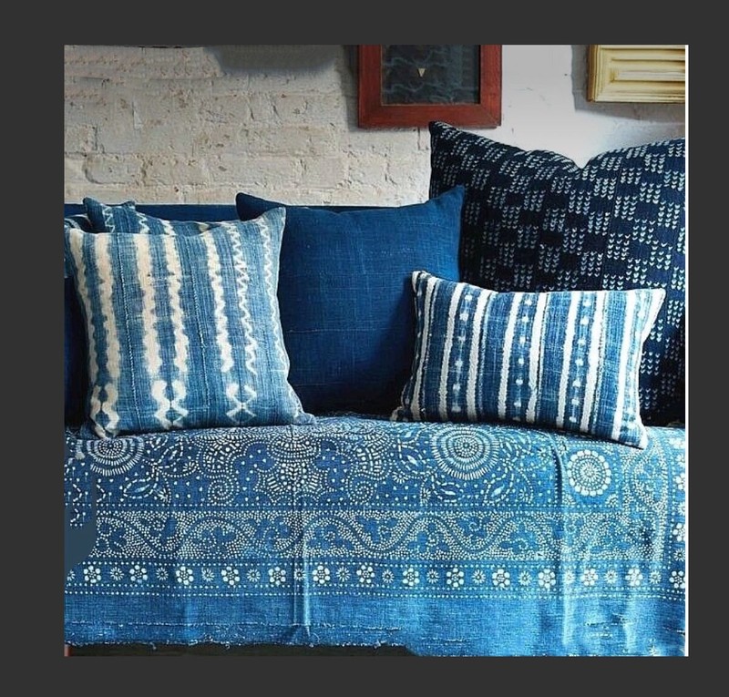 #5745 Fine Plain Indigo Cloth - Mossi Tribe Burkina Faso 73" H by 37" W gallery