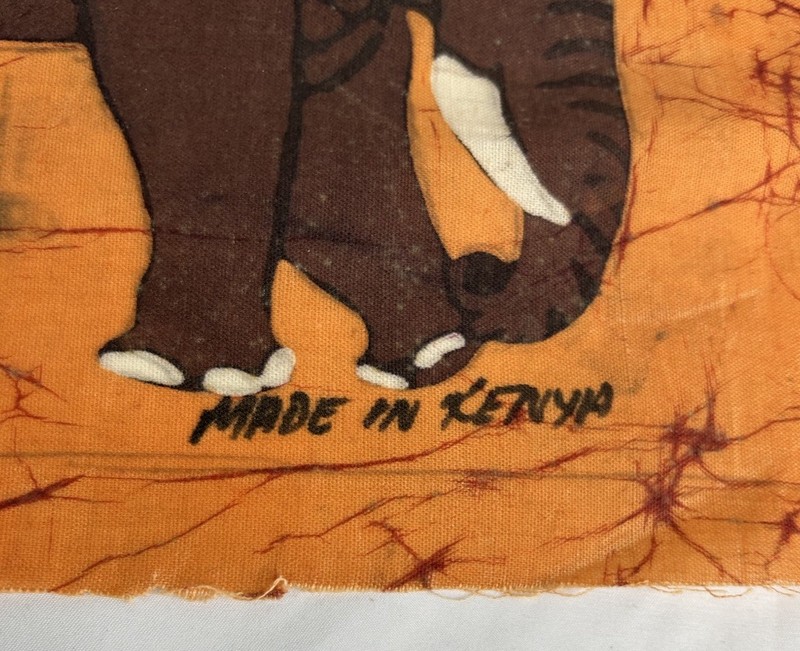 Batik African Art Panel Fabric Made In Kenya Elephant Animal Tribal gallery