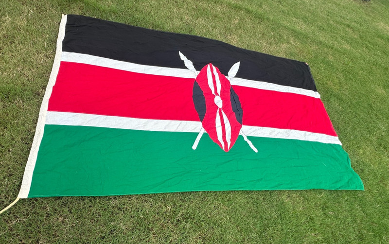 Authentic Cloth Stitched Kenya Flag - 108" x 68" gallery