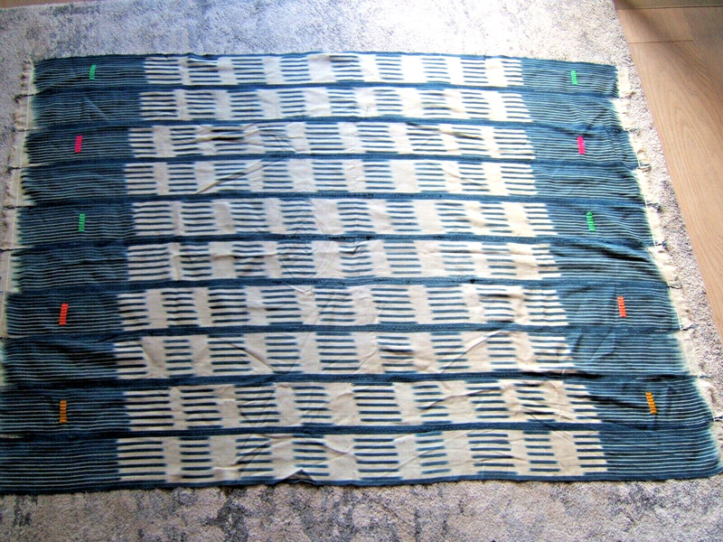 Vintage West African Handwoven Indigo Cloth Textile Bondoukou Ivory Coast