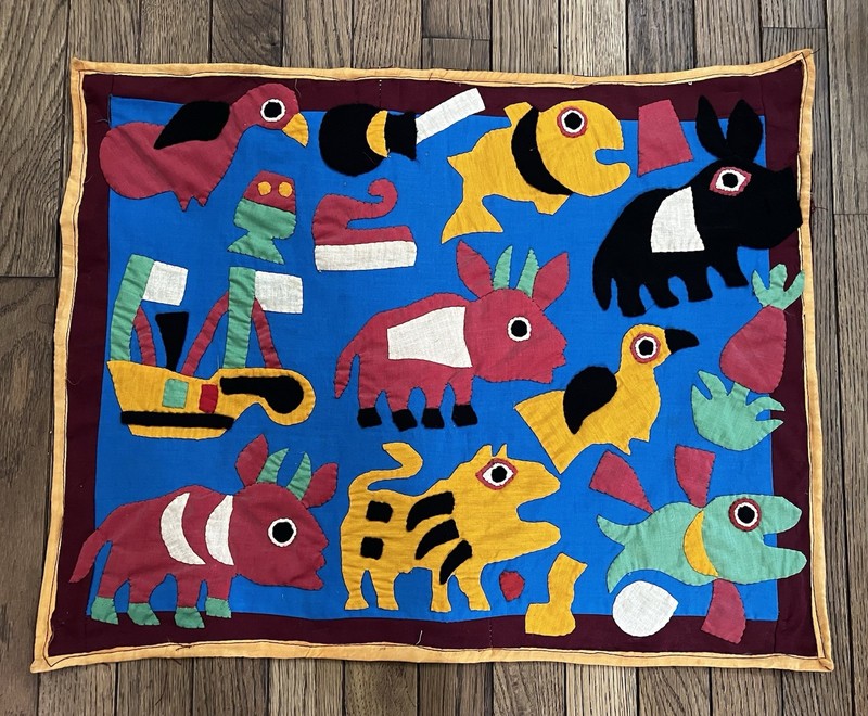 Vintage Dahomey Benin Story Applique Textile Handmade Benin West Africa Mola gallery