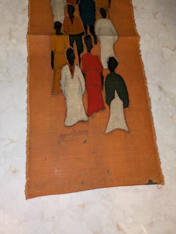 Long West African Village Procession Signed by Artist, Batik on Cloth gallery