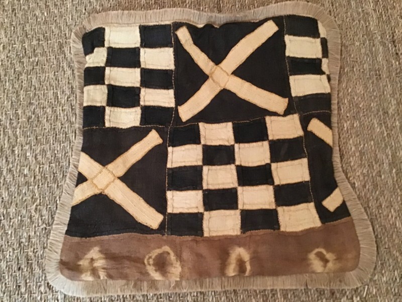 African Print Kuba MudCloth Pillow Cover 18x18" - 100% Cotton Backing