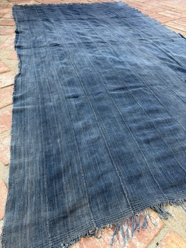 Vintage African Dark Indigo Denim Mossi Mudcloth 73” L x 41”W | No. 93