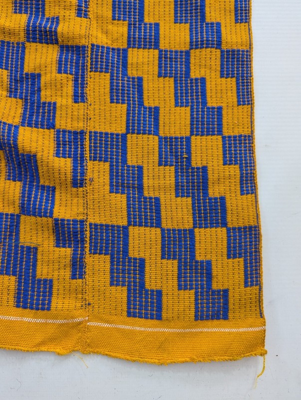 Vintage African Handwoven Patchwork Ghanaian Multicolor Kente Cloth 126x78in gallery