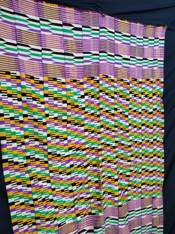 Handwoven Vintage Kente Cloth – Ashanti Ghana Tribal Textile Art A27 gallery