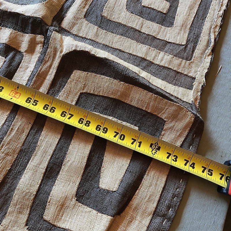 Vintage Kuba Long Raffia Textile Traditional African Tribal Woven Congo 74"x24" gallery