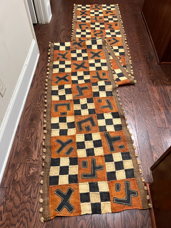 genuine 13 feet African (Congo) Kuba Raffia cloth fabric, natural woven handmade gallery