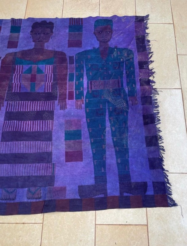 RARE Fulani MALI wedding blanket vintage collectible 1980s handwoven cotton gallery