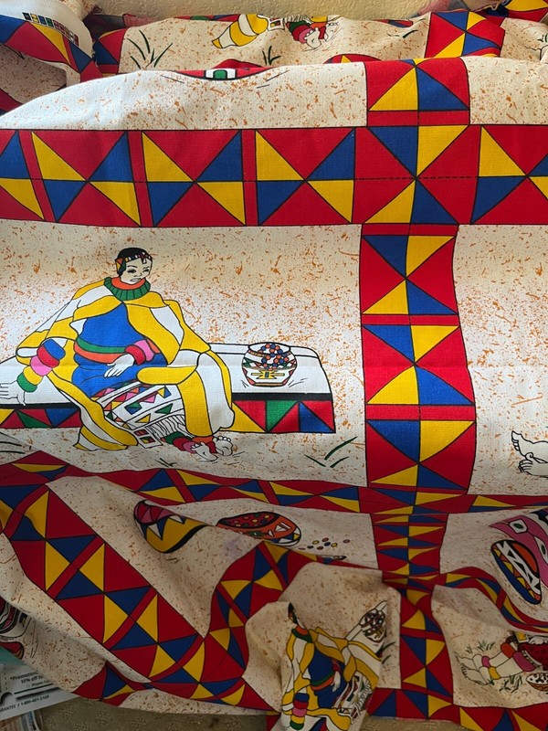 NDEBELE African Tribal Print FABRIC Cotton 92 x 52 Rare?