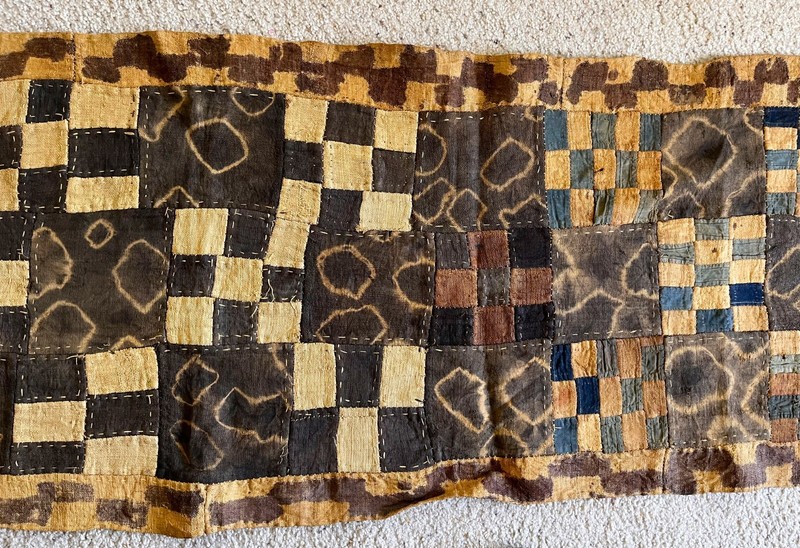 Vintage African Raffia Kuba Cloth in Excellent Condition - with Maker's Needle! gallery