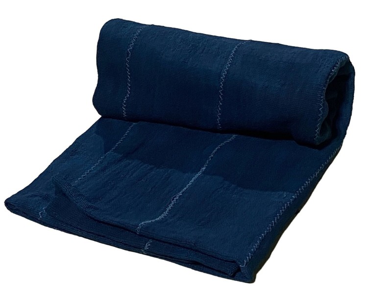 #5723 Fine Plain Indigo Cloth – Mossi Tribe Burkina Faso 59″ H by 39″ W