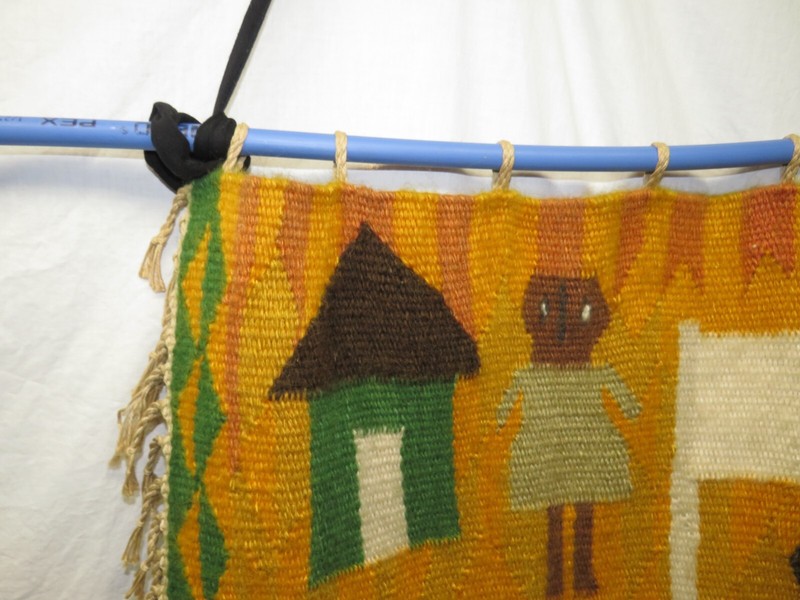 African Tapestry Thabana Li Mele, Lesotho - Wall Hanging - Happy Family Mohair gallery