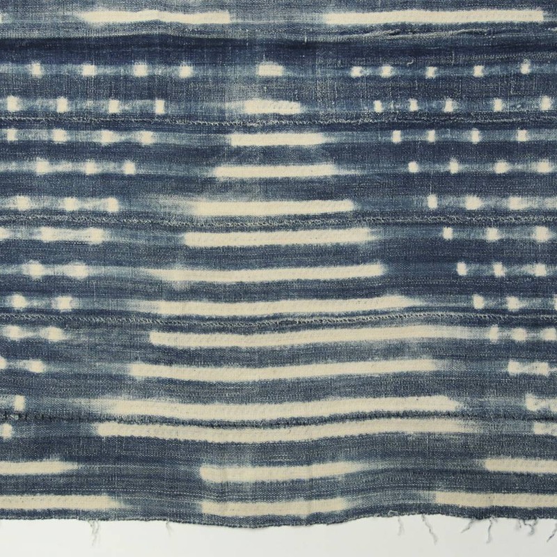 WOMAN'S WRAP SKIRT MOSSI INDIGO HAND DYE COTTON BURKINA FASO W. AFRICA 20TH C gallery