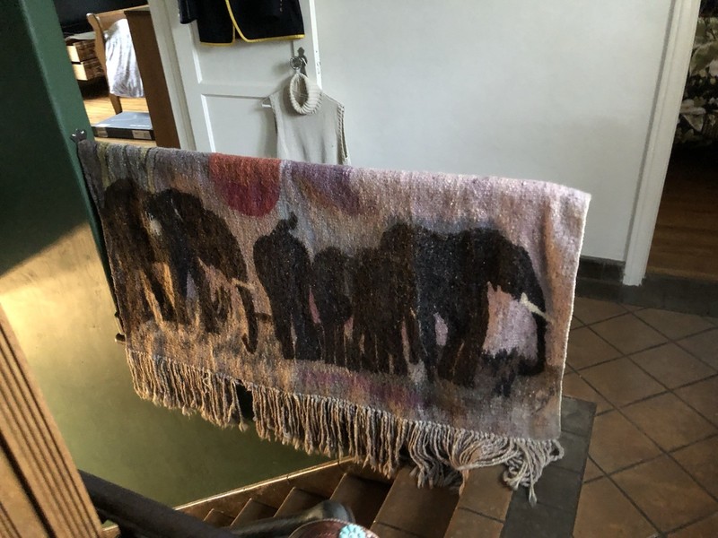 Phumalanga Swazihand Mohair Tapestry African Folk Art Elephants Artist Signed gallery