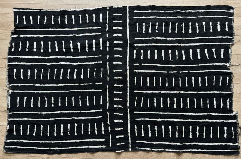 Vintage African Mudcloth, Cotton, Mali, Dk Brown, Atisan Made, Decor, 54 x34" gallery