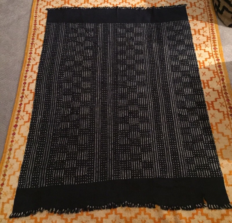 Vintage Dogon, Mali Indigo Cloth Dyed Fabric/Hand Woven Cotton 43x59 1/2"