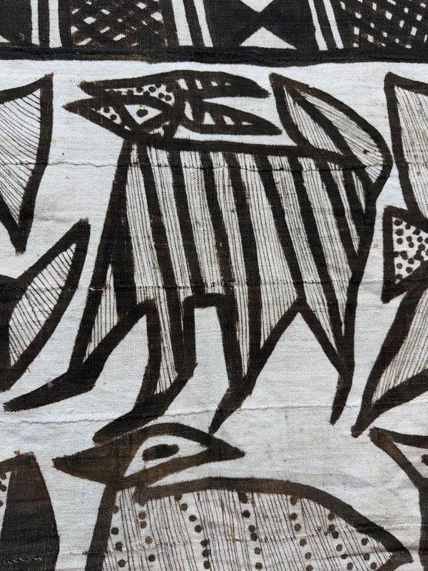 Vintage Fabulous Hand Painted African Senufo Korhogo Mud Cloth Pictorial Textile gallery