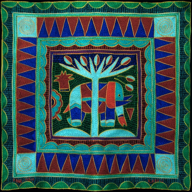 South Africa Elephant Floor Cushion Cover Tsonga Fair Trade Crossroads Kaross