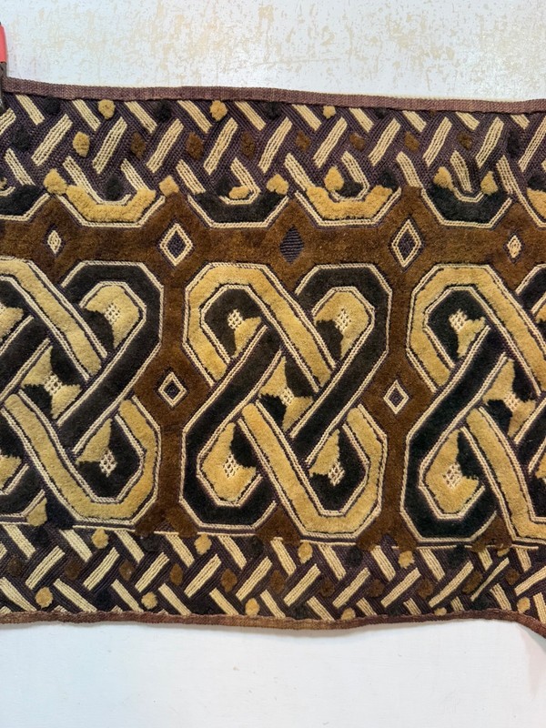 Antique Hand Woven Traditional African Raffia Congo Textile Cloth 44x60 Cm gallery