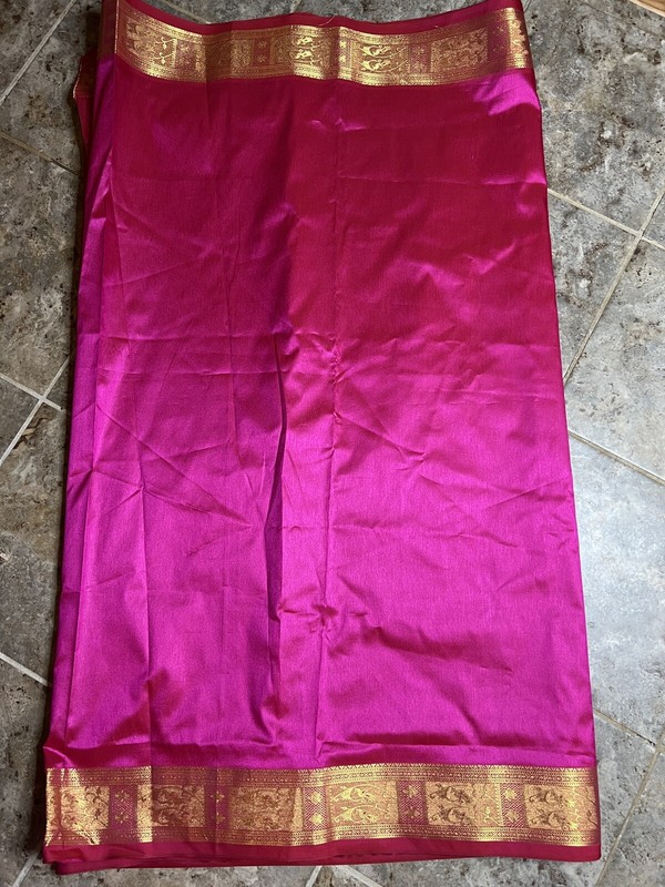 African Fabric Textile Wrap Fushia Gold ~ 6 yards x 45" Kitenge Chitenge Ankara