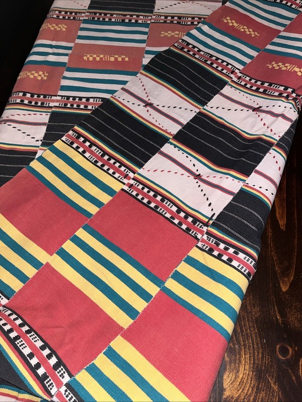 Vtg West African Kente Cloth Hand-woven Ghanaian Heritage Status gallery