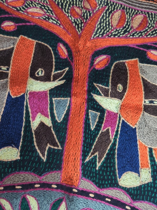 Kaross Hand Embroidered Elephant Pillow Cover South Africa signed Julia gallery